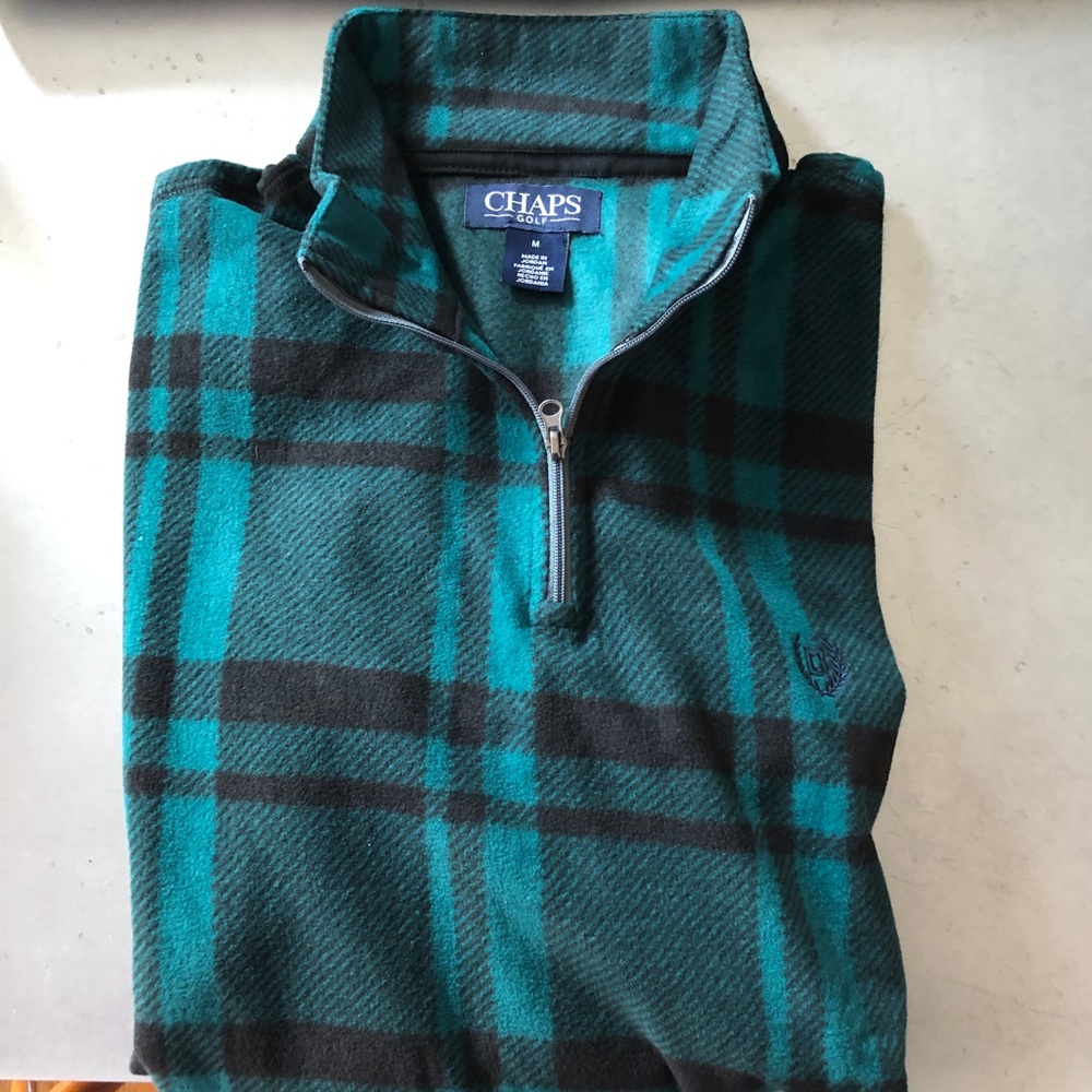 Chaps Golf Men's Fleece Flannel 1/4 Zip Jacket M - Picture 5 of 5